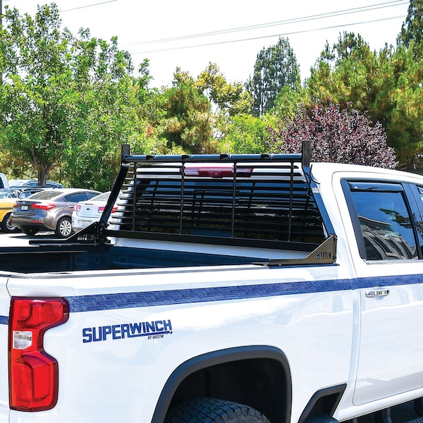 Westin Automotive 99-18 SILVERADO/SIERRA/04-C F150/07-C TUNDRA HDX LOUVERED HEADACHE RACK BLACK 57-8025 - main
